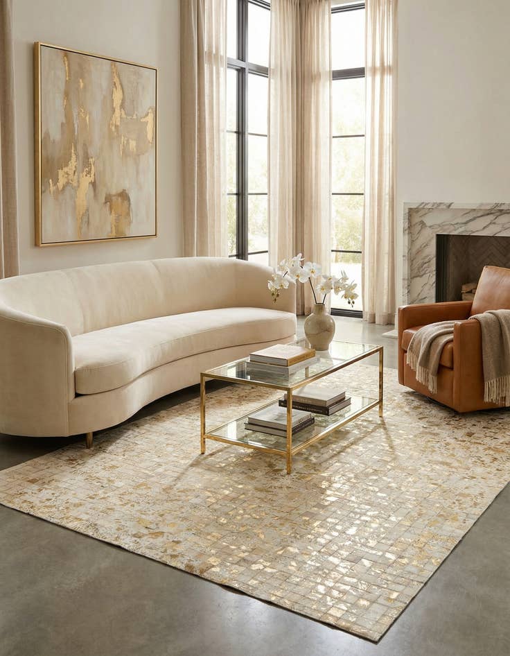 Detail image of 5' x 7' 11 Cowhide Stocks Rug