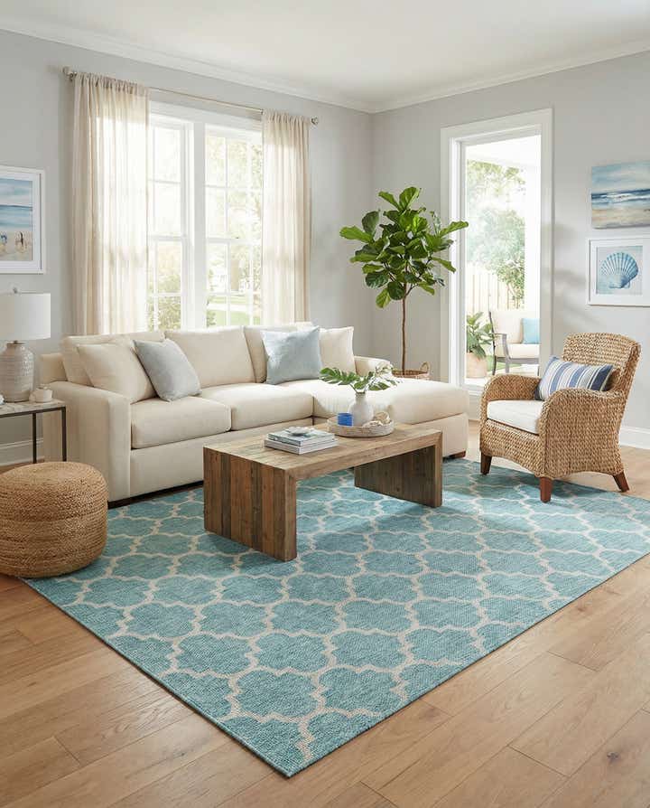 10' x 14' Easy-Clean Lattice Indoor / Outdoor Rug