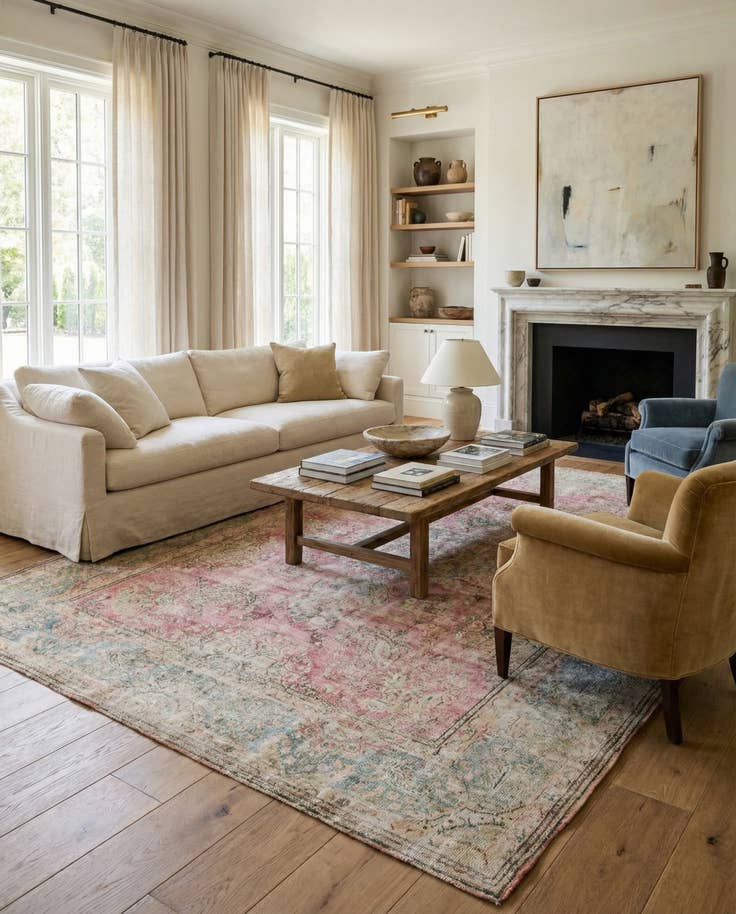 Detail image of 9' 4 x 12' 6 Hand Knotted Ultra Vintage Persian Wool Rug