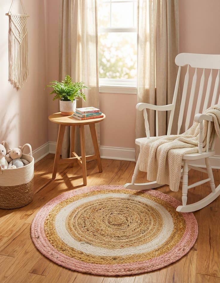 Detail image of 2' x 2'  Hand Braided Jute Round Rug