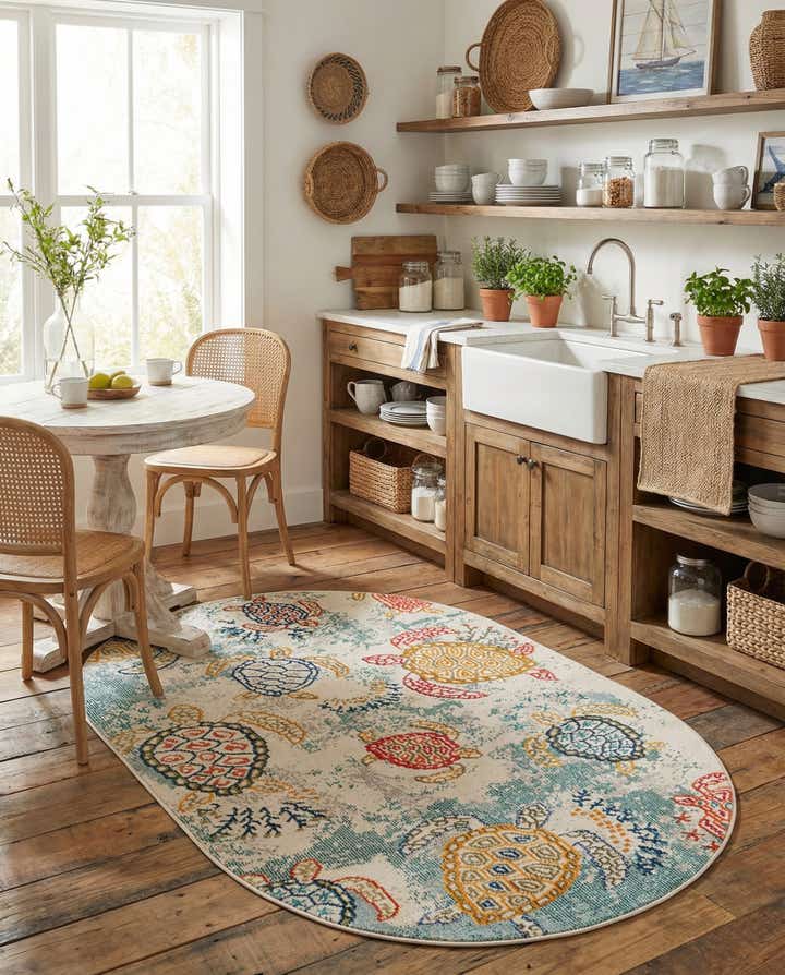 4' 1 x 6' 1 Washable Amalfi Oval Rug