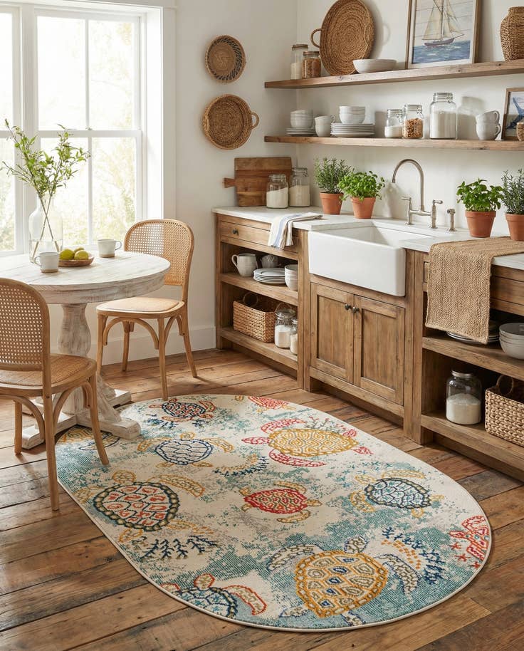 Detail image of 4' 1 x 6' 1 Washable Amalfi Oval Rug
