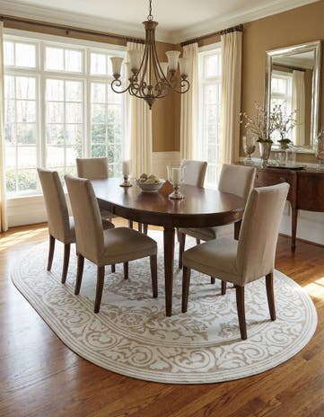 Snow White Hermitage Oval Rug