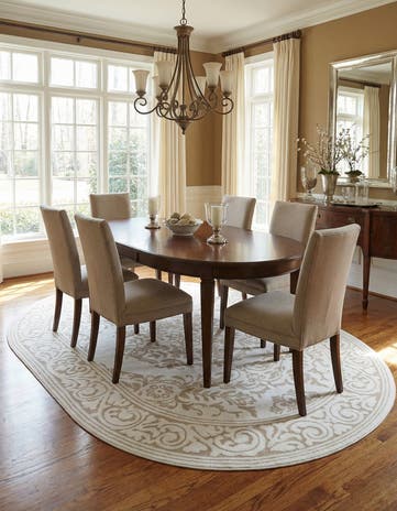 Snow White Hermitage Oval Rug