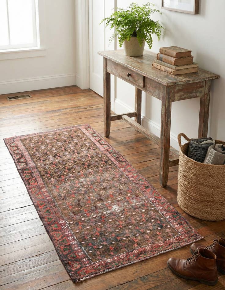 Detail image of 2' 8 x 5' 8  Hand Knotted Ultra Vintage Persian Wool Runner Rug