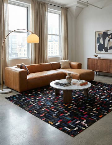 5' 1 x 8' Cowhide - Patchwork Rug