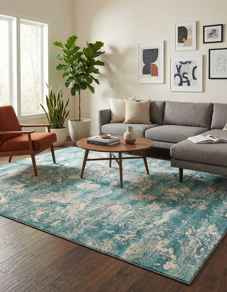 Detail image of 7' 10 x 10' Easy-Clean Modern Indoor / Outdoor Rug