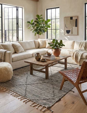 6' 3 x 10' 2 Hand Knotted Moroccan Wool Rug