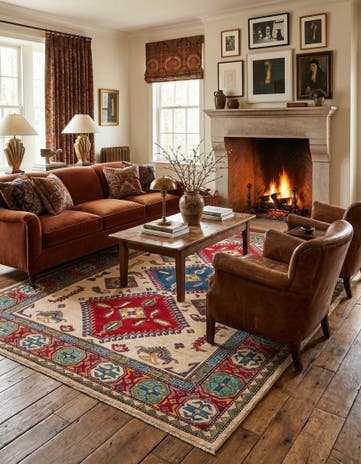 6' 6 x 9' 5 Hand Knotted Kazak Rug