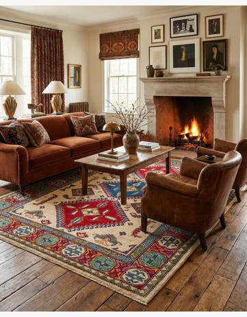 6' 6 x 9' 5 Hand Knotted Kazak Rug