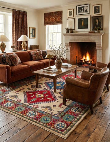 6' 6 x 9' 5 Hand Knotted Kazak Rug