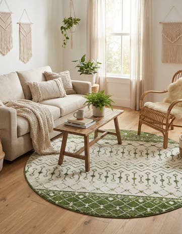 7' 10 x 7' 10 Moroccan Trellis Round Rug