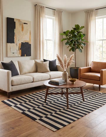 5' 1 x 6' 3 Hand Woven Kilim Modern Wool Rug