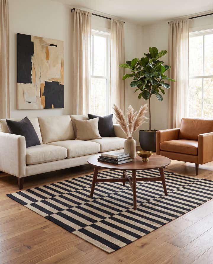 5' 1 x 6' 3 Hand Woven Kilim Modern Wool Rug