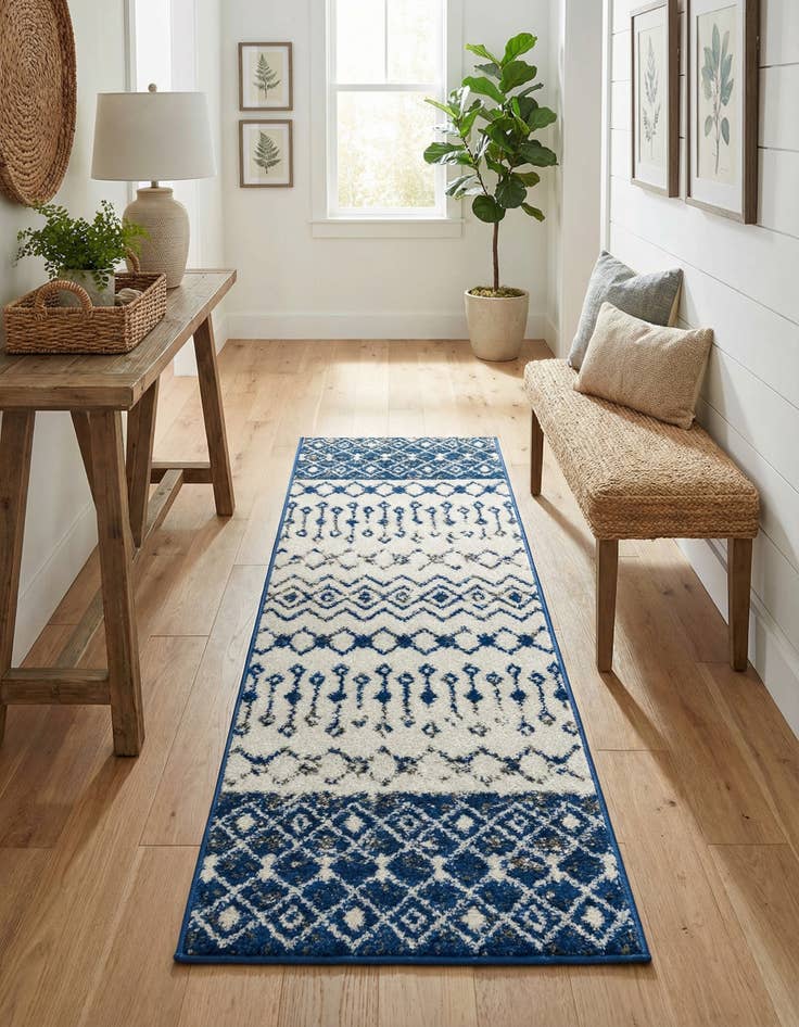 Detail image of 2' x 6' Moroccan Trellis Runner Rug