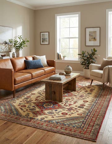 6' x 8' 3 Hand Knotted Kazak Rug