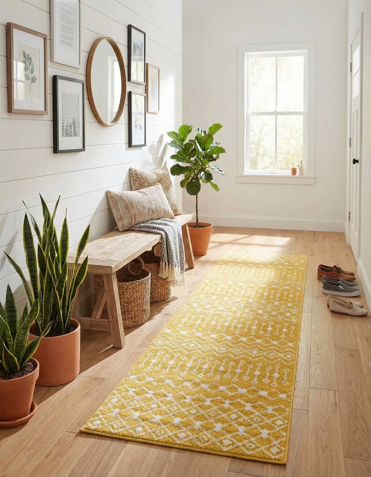 Detail image of 2' 7 x 10' Moroccan Trellis Runner Rug