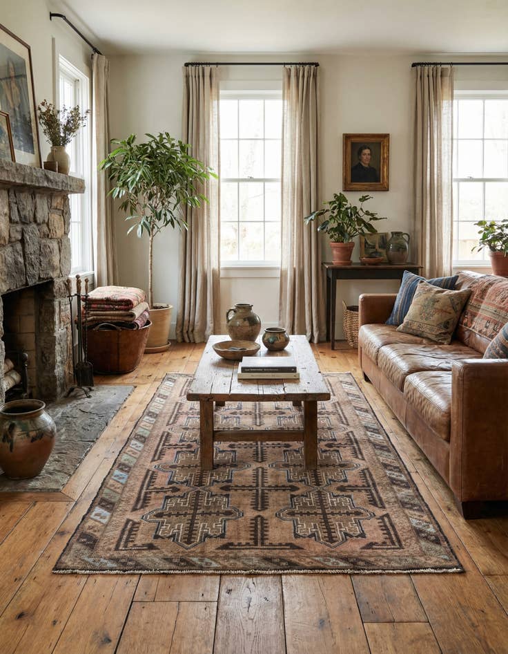 Detail image of  3' 6 x 6' 2  Hand Knotted Ultra Vintage Persian Wool Rug