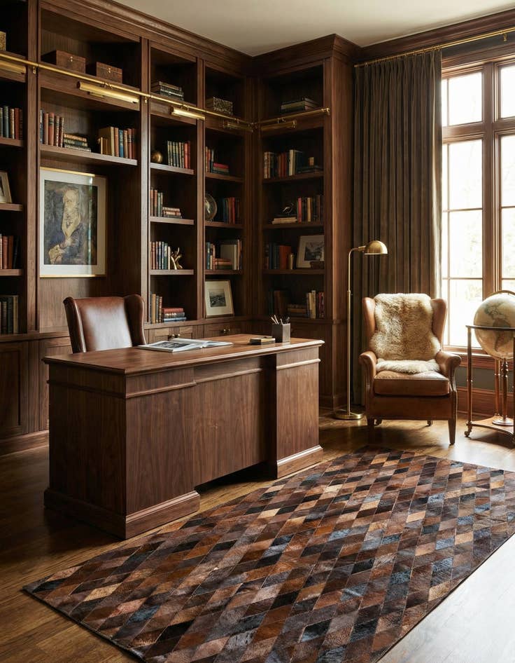 Detail image of 5' x 8' Cowhide Stocks Rug