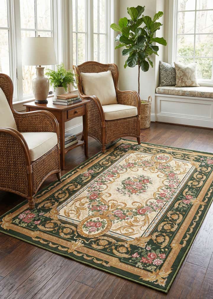 4' x 6' Easy-Clean Traditional Indoor / Outdoor Rug