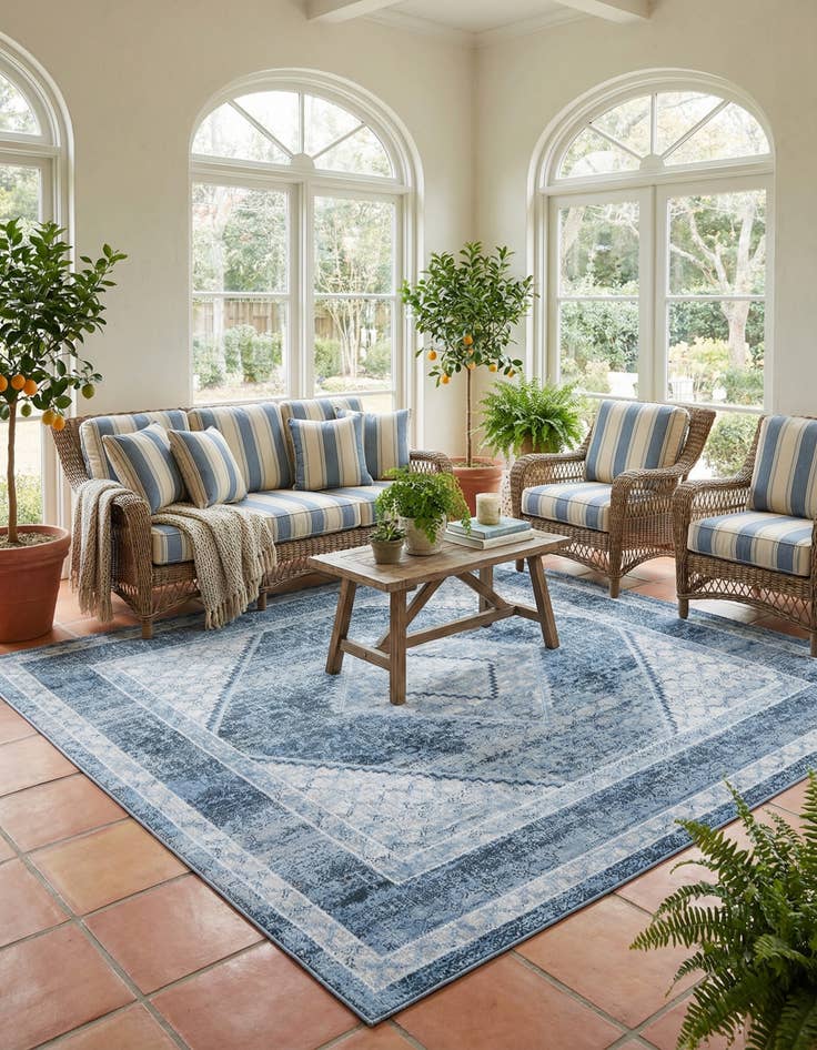 Detail image of 7' 10 x 7' 10 Kamala Washable Square Rug