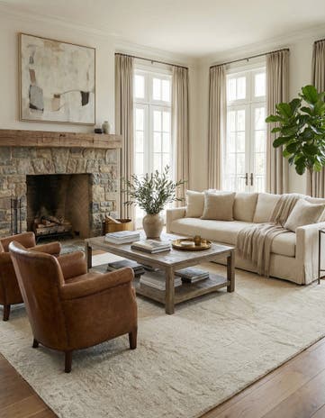 8' x 9' 7 Hand Knotted Oushak Wool Rug