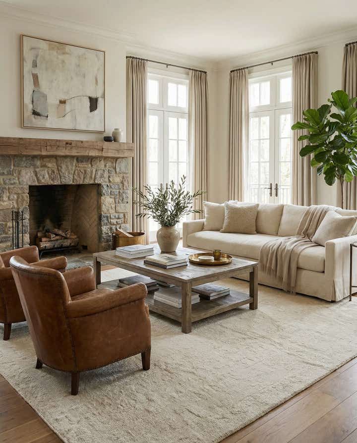 8' x 9' 7 Hand Knotted Oushak Wool Rug