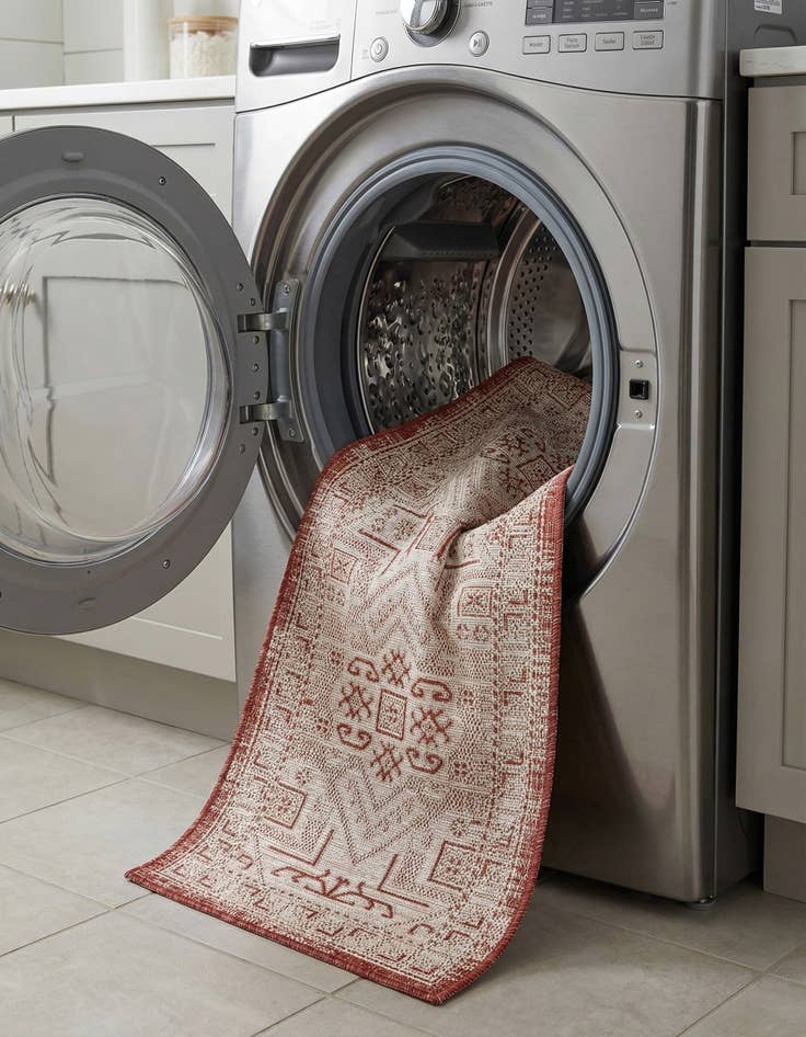 Detail image of 2' x 8'  Washable Aztec Indoor / Outdoor Runner Rug