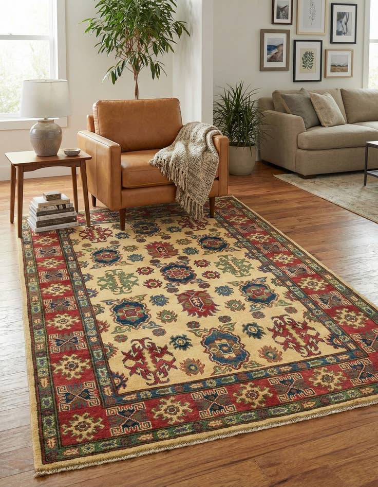 Detail image of 4' x 6'  Hand Knotted Kazak Rug