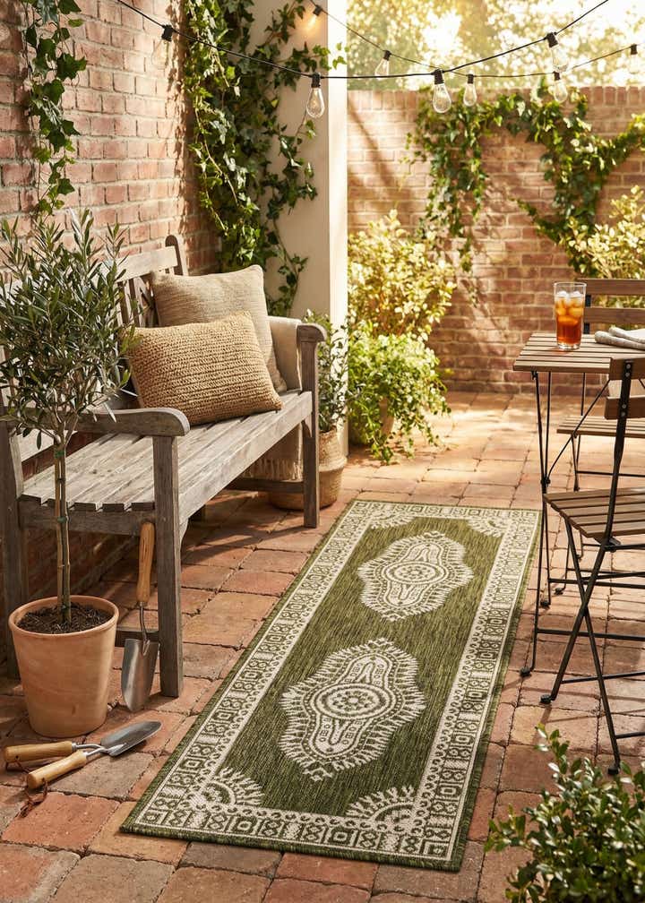2' x 6' Easy-Clean Traditional Indoor / Outdoor Runner Rug