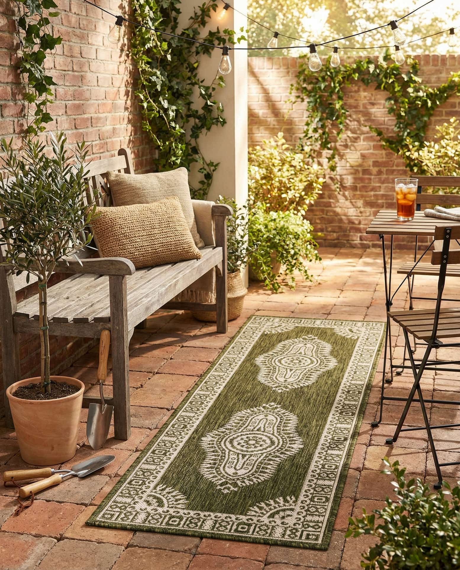 2' x 6' Easy-Clean Traditional Indoor / Outdoor Runner Rug