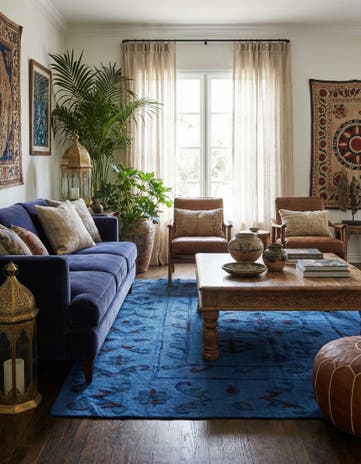 5' 10 x 7' 6 Hand Woven Kilim Suzani Wool Rug
