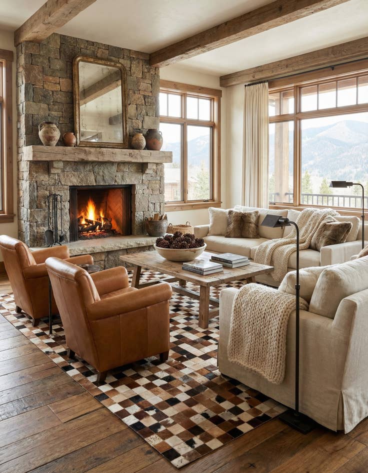 Detail image of  8' x 10' Cowhide Leather Rug