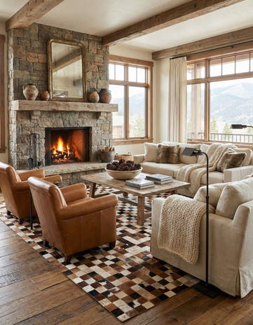 8' x 10' Cowhide Leather Rug