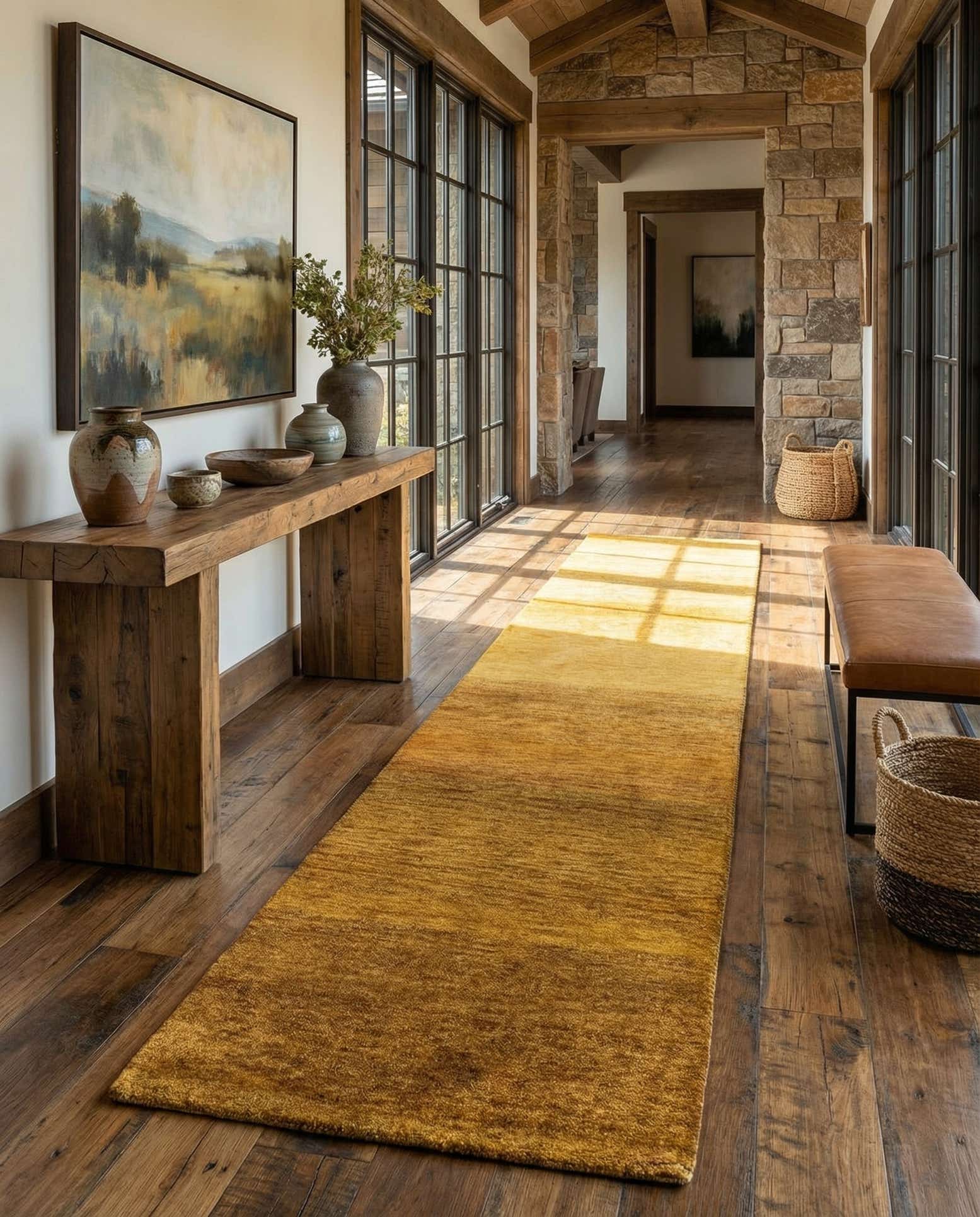 2' 8 x 9' 9 Hand Knotted Gabbeh Wool Runner Rug