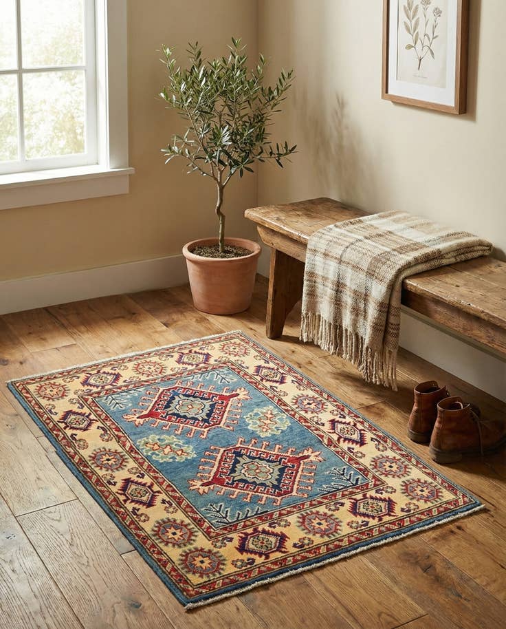 Detail image of 2' 7 x 3' 9 Hand Knotted Kazak Rug