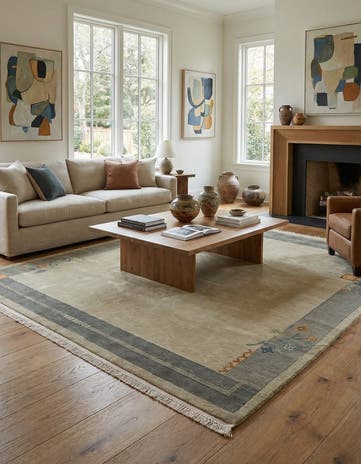 6' 8 x 6' 11 Hand Knotted Nepal Wool Square Rug