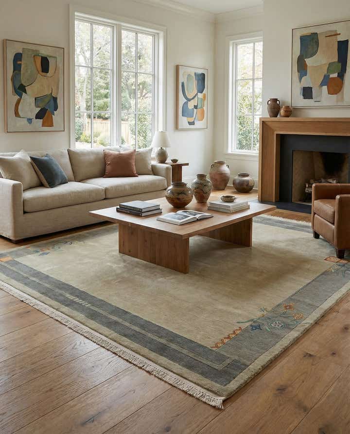 6' 8 x 6' 11 Hand Knotted Nepal Wool Square Rug