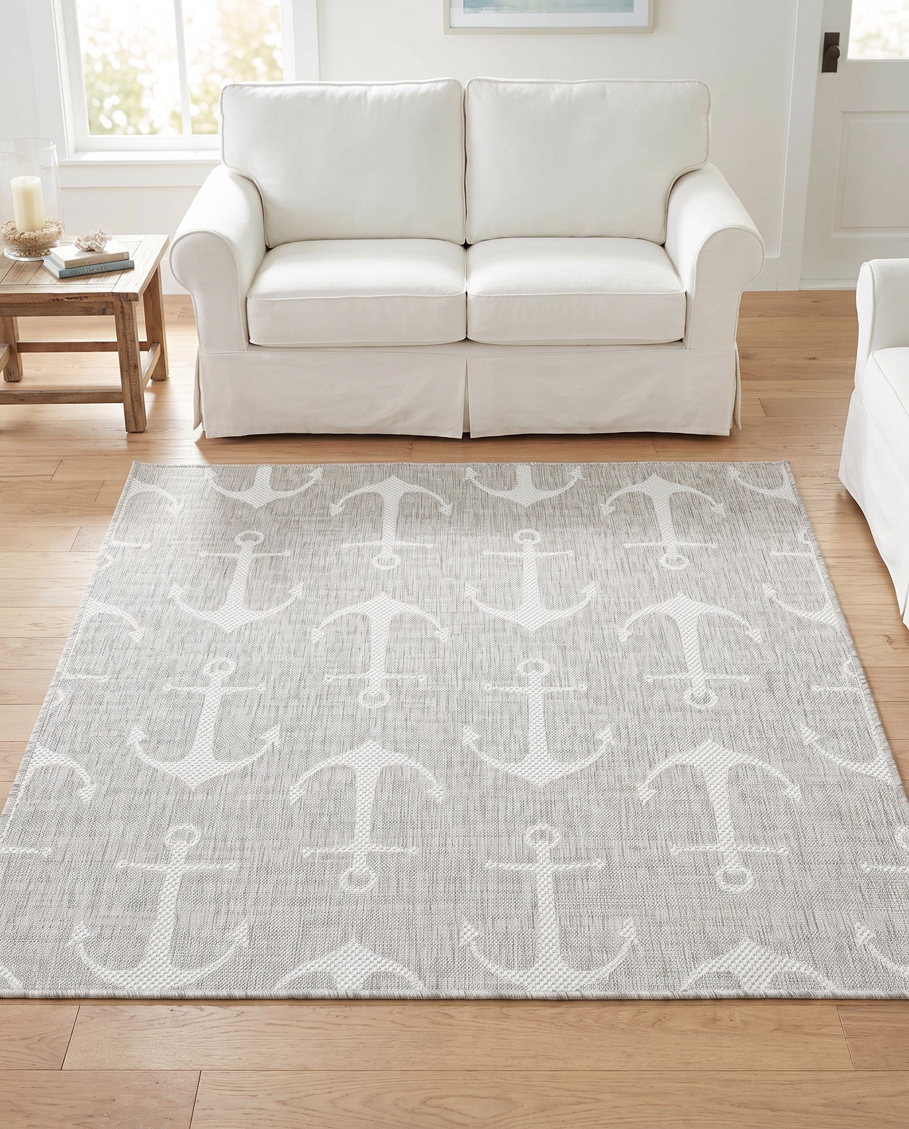 5' 3 x 5' 3 Easy-Clean Coastal Indoor / Outdoor Square Rug