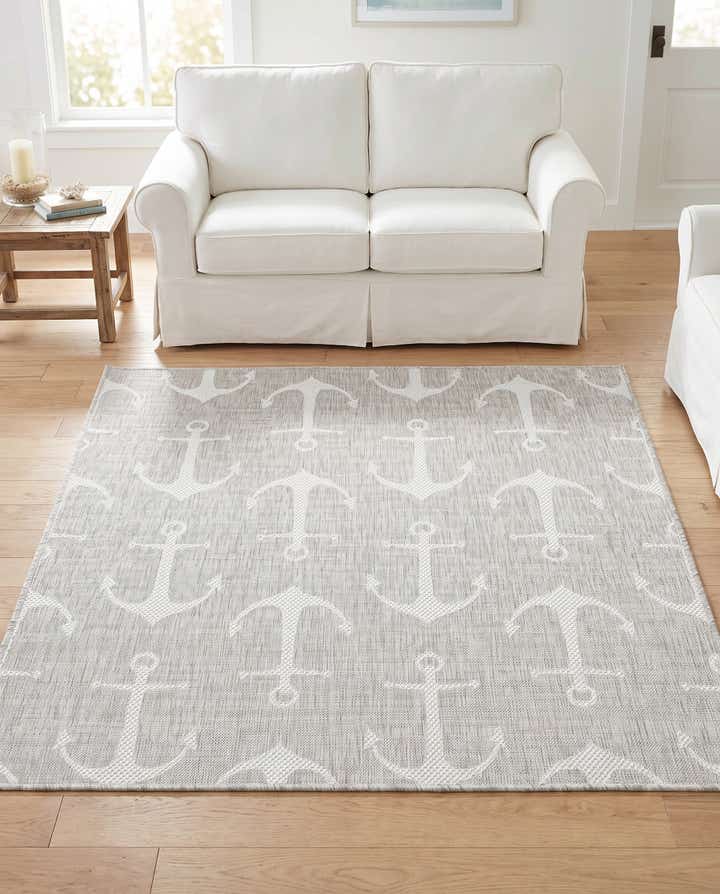5' 3 x 5' 3 Easy-Clean Coastal Indoor / Outdoor Square Rug