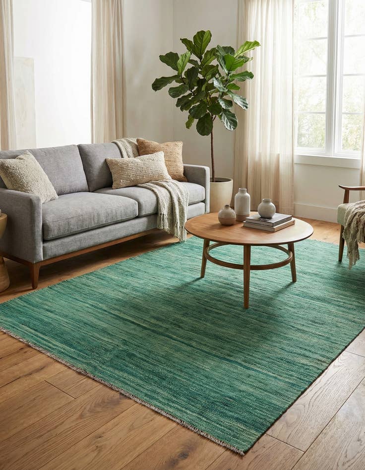 Detail image of 4' 5 x 6' 6  Hand Woven Kilim Modern Wool Rug