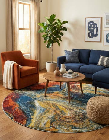 7' 10 x 7' 10 Washable Haerfest Round Rug