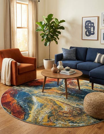 7' 10 x 7' 10 Washable Haerfest Round Rug