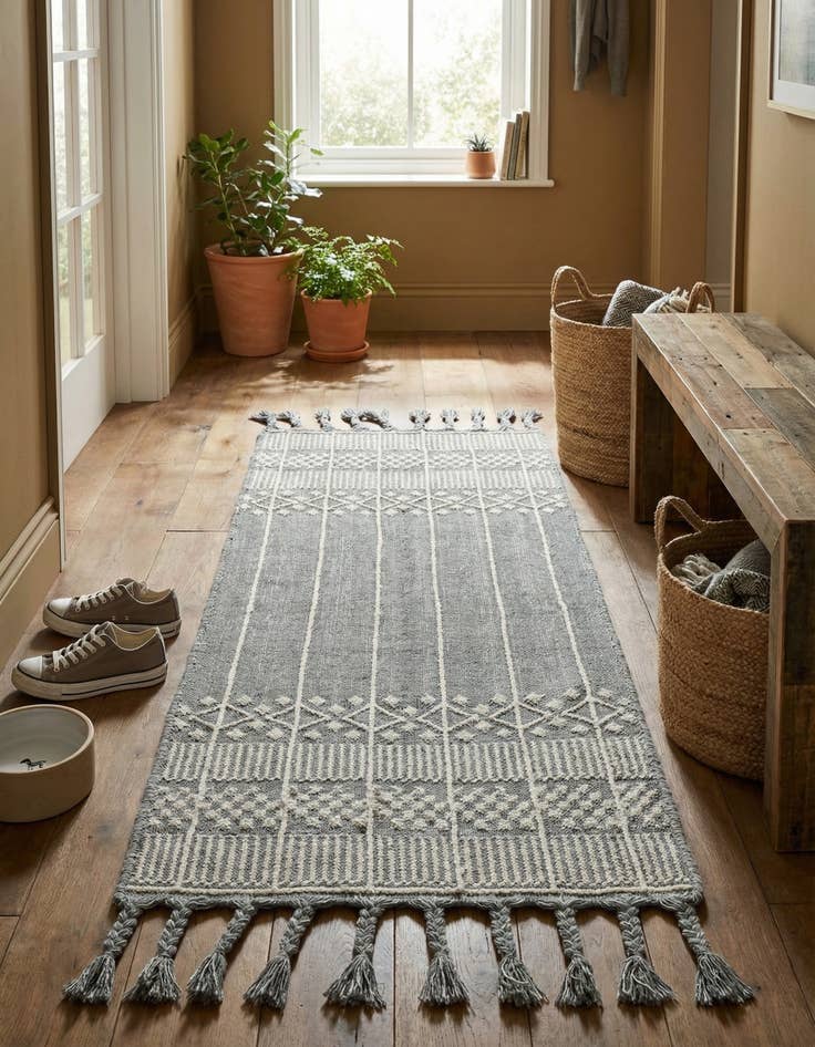 Detail image of 2' 2 x 5' 1 Easy-Clean Eco Bohemian Indoor / Outdoor Runner Rug