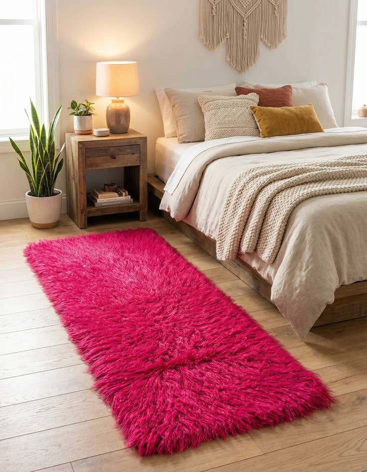 Detail image of 2' x 5'  Hand Knotted Moroccan Wool Runner Rug