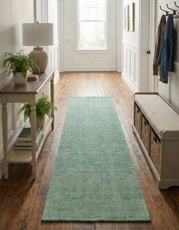2' 7 x 10' Hand Woven Jill Zarin English Manor Farmhouse Wool Runner Rug
