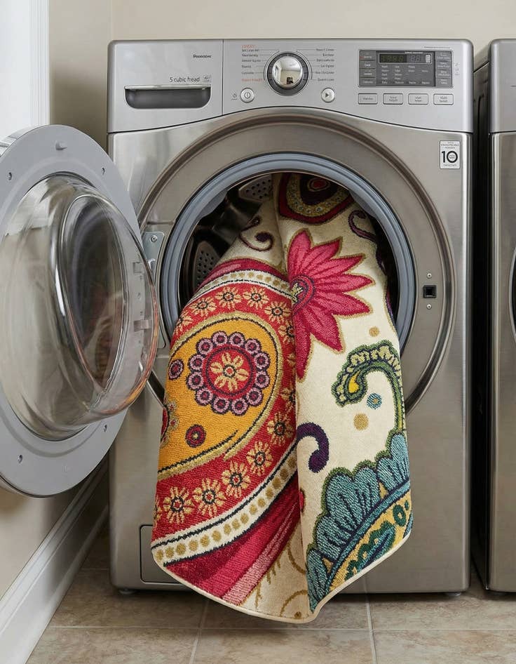 Detail image of 6' x 6'  Washable Casablanca Round Rug