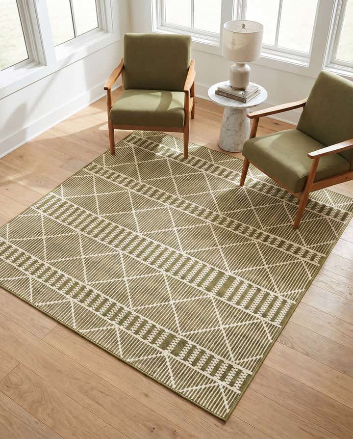 6' x 6' Easy-Clean Trellis Indoor / Outdoor Square Rug