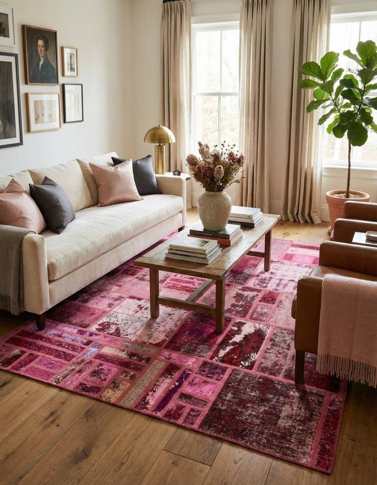 Detail image of 6' x 7' 5 Hand Knotted Ultra Vintage Persian Wool Rug