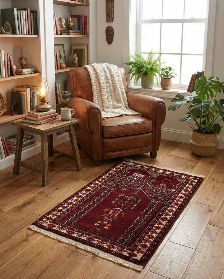 2' 8 x 4' 3 Hand Knotted Afghan Ersari Wool Rug
